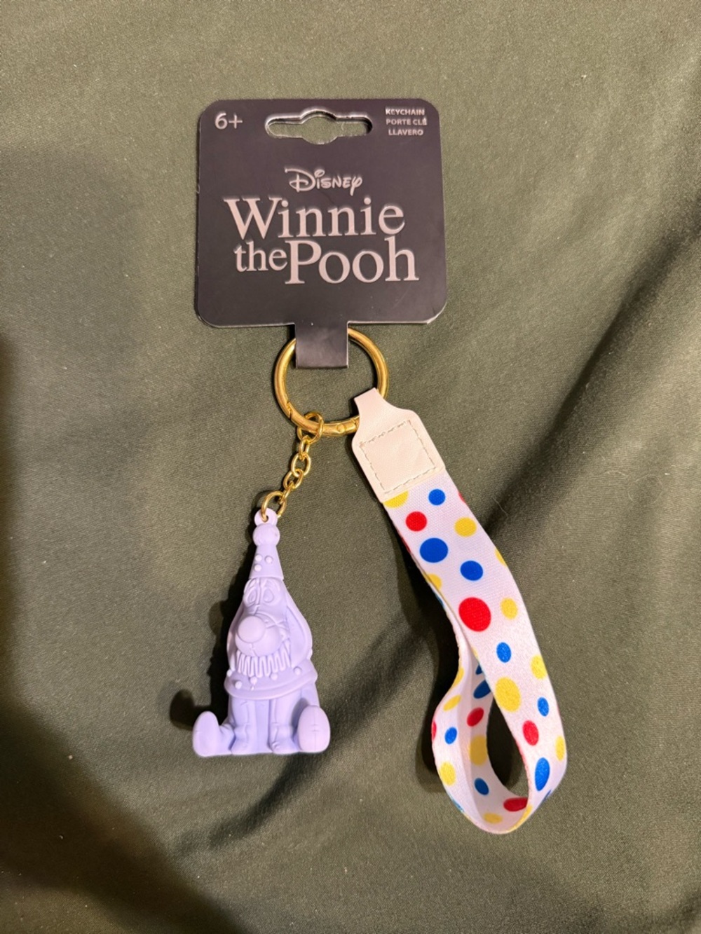 Disney Lavender Gonk Keychain with Multicolor Polka Dot Wristlet